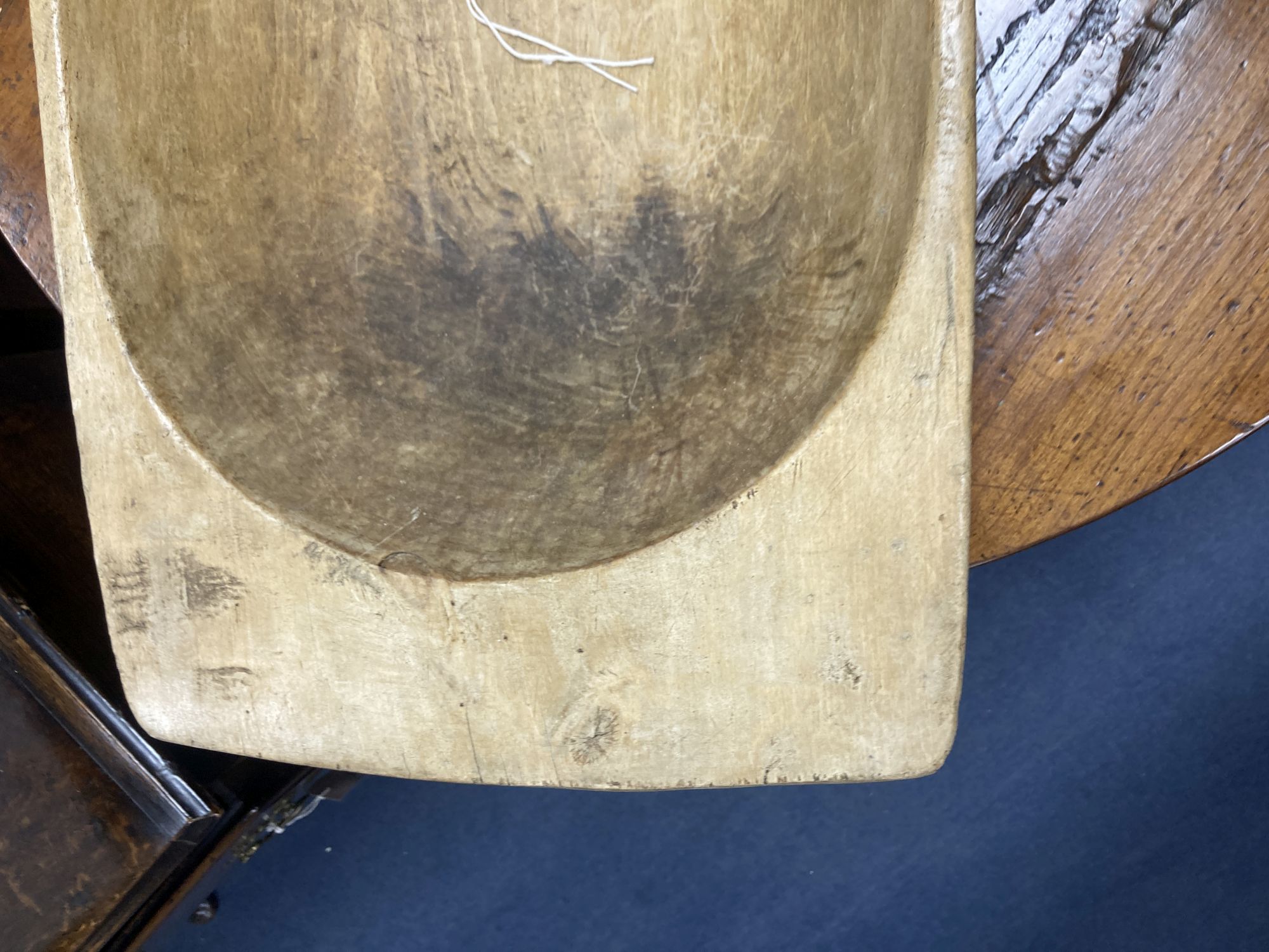 A 19th century flour trough, width 100cm, depth 36cm, height 14cm